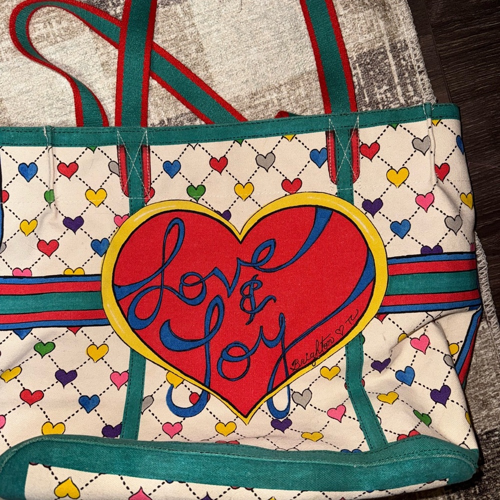 Brighton Retired Holiday Love & Joy Canvas Tote (Tom Clancy) - Picture 3 of 5